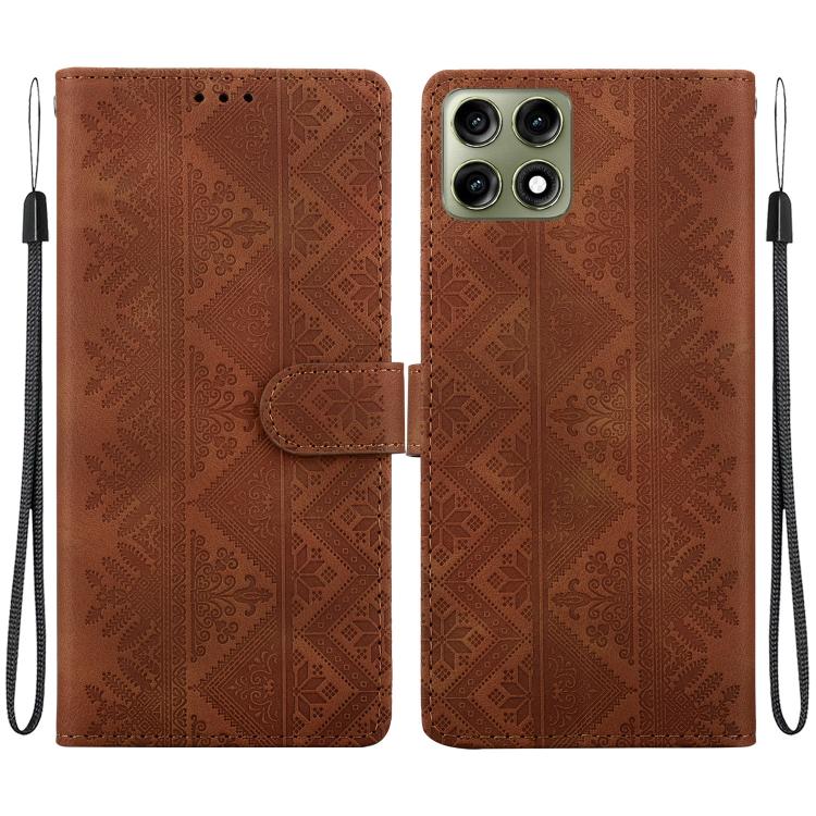 Ethnic Pattern Embossed Vegan Leather Phone Case