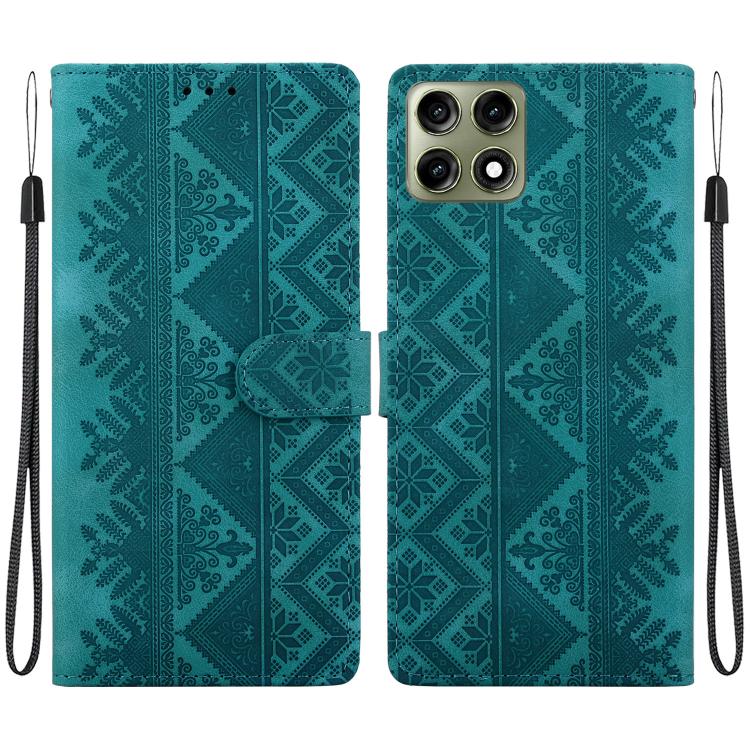 Ethnic Pattern Embossed Vegan Leather Phone Case