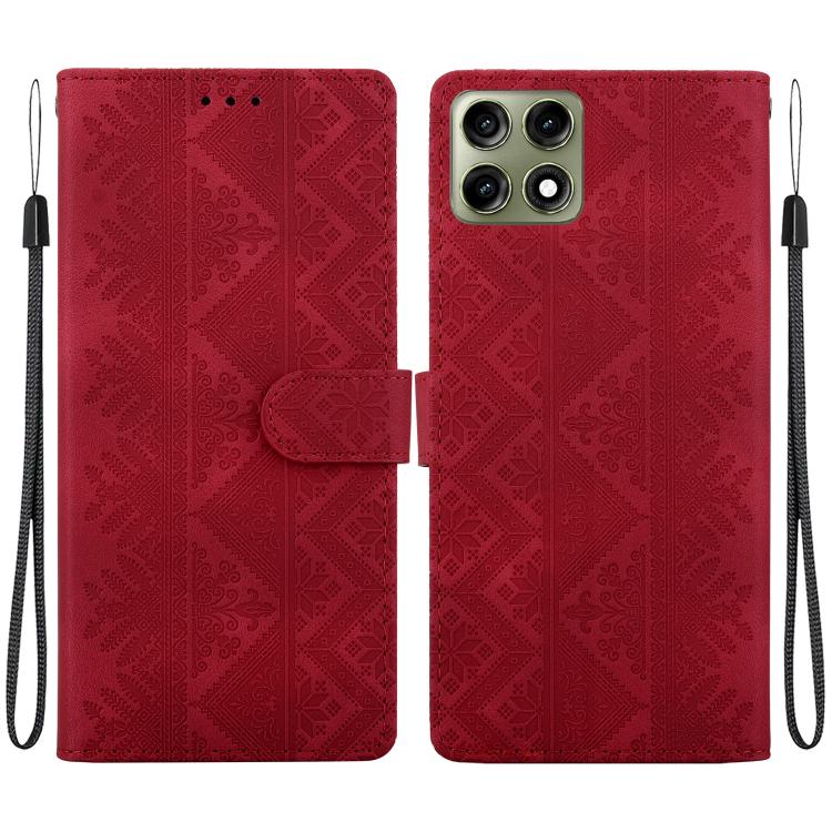 Ethnic Pattern Embossed Vegan Leather Phone Case