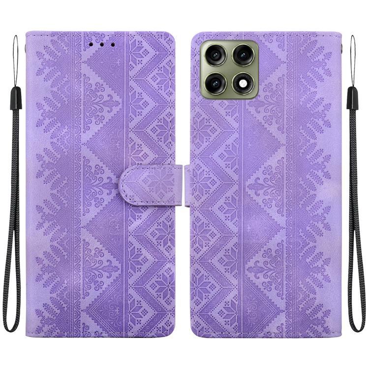 Ethnic Pattern Embossed Vegan Leather Phone Case
