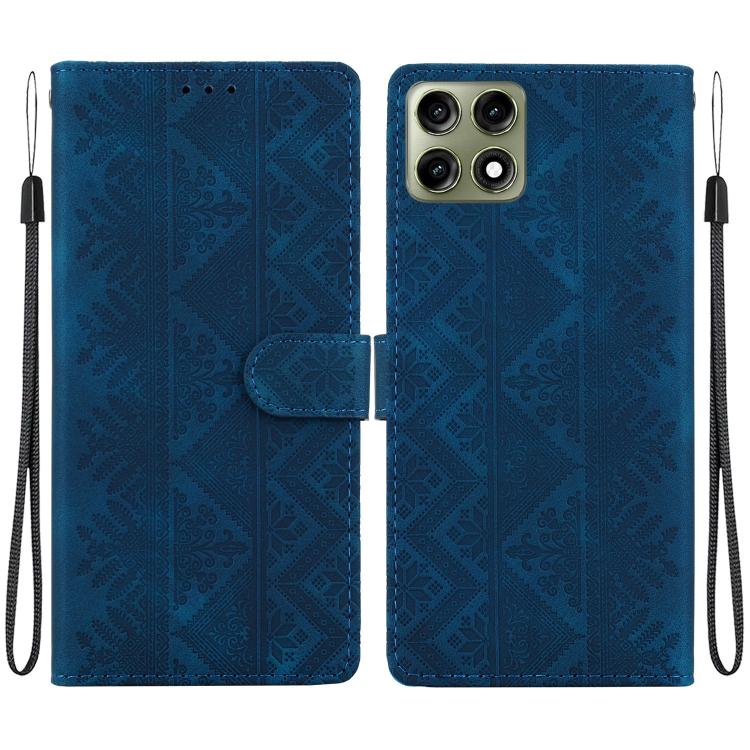 Ethnic Pattern Embossed Vegan Leather Phone Case