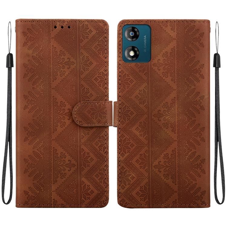Ethnic Pattern Embossed Vegan Leather Phone Case