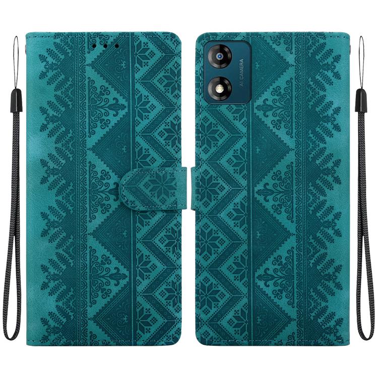 Ethnic Pattern Embossed Vegan Leather Phone Case