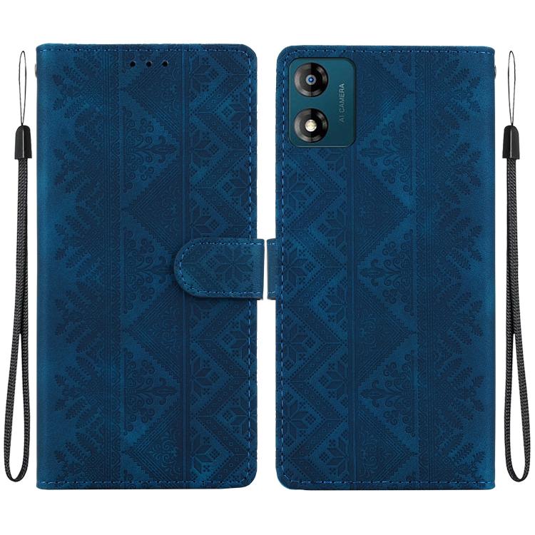 Ethnic Pattern Embossed Vegan Leather Phone Case