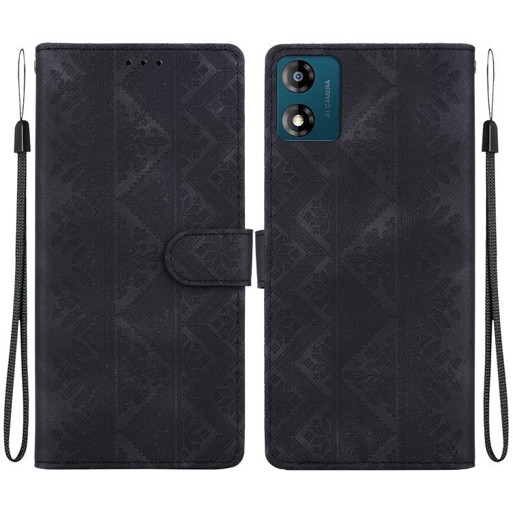 Ethnic Pattern Embossed Vegan Leather Phone Case