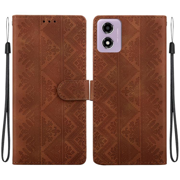 Ethnic Pattern Embossed Vegan Leather Phone Case