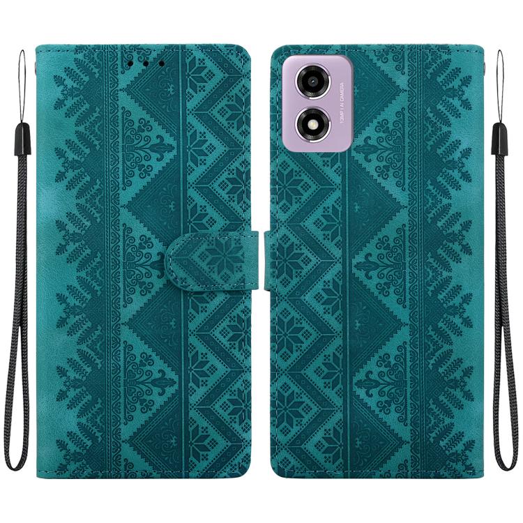 Ethnic Pattern Embossed Vegan Leather Phone Case
