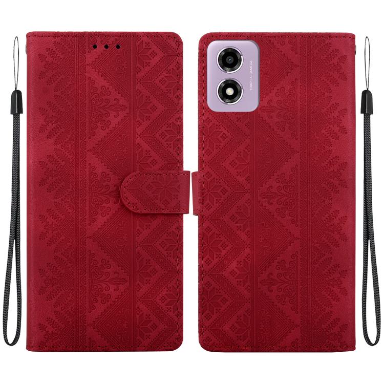 Ethnic Pattern Embossed Vegan Leather Phone Case