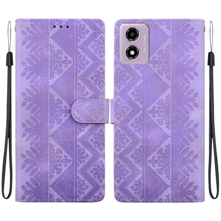 Ethnic Pattern Embossed Vegan Leather Phone Case