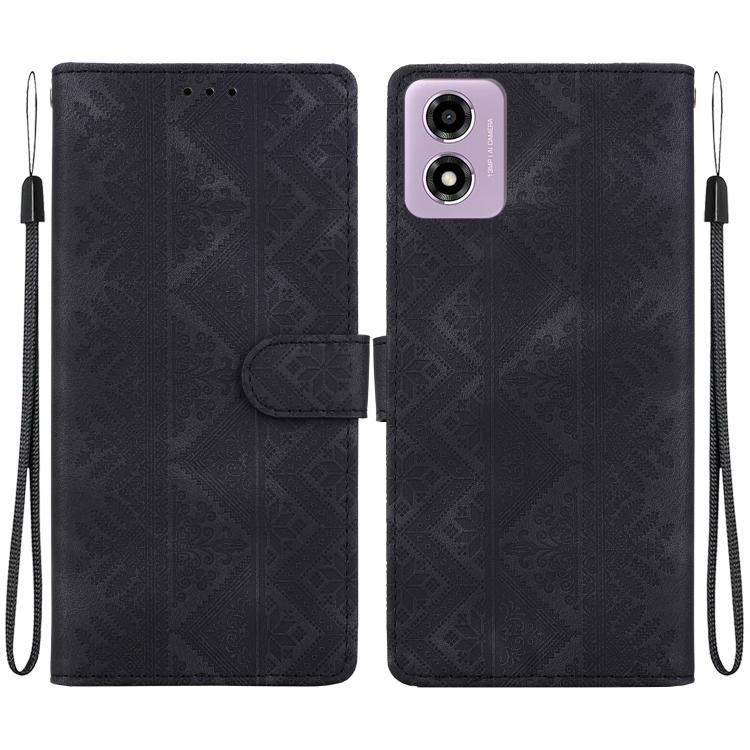 Ethnic Pattern Embossed Vegan Leather Phone Case