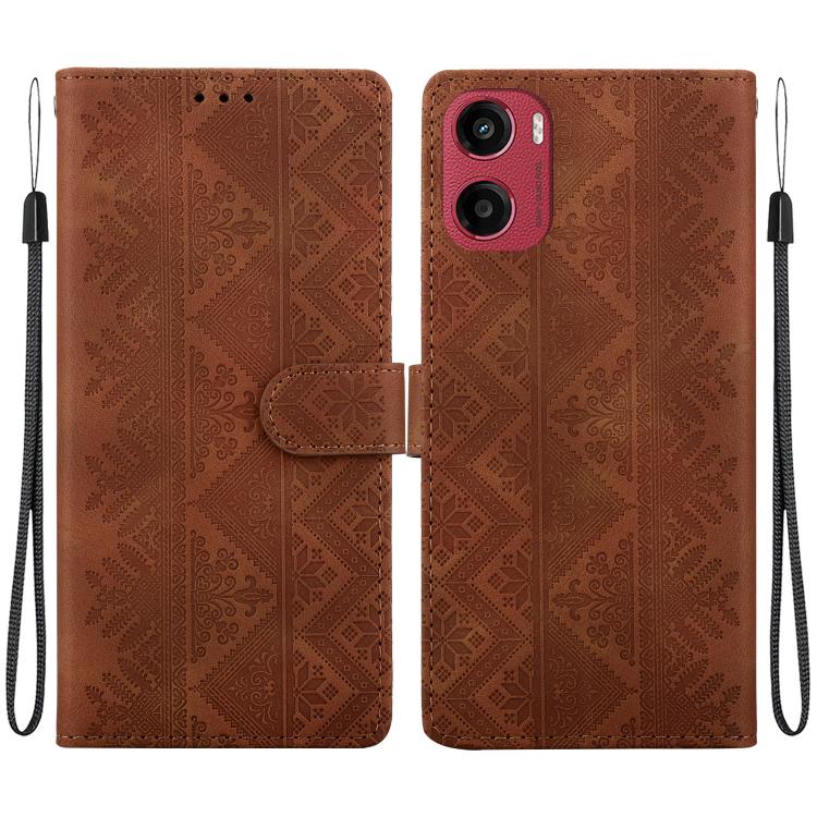 Ethnic Pattern Embossed Vegan Leather Phone Case