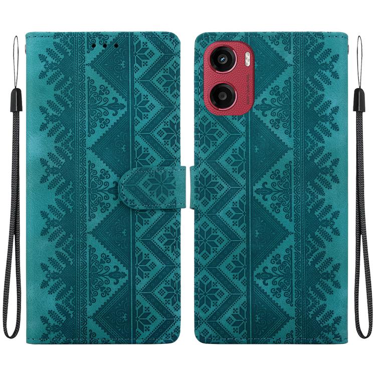 Ethnic Pattern Embossed Vegan Leather Phone Case