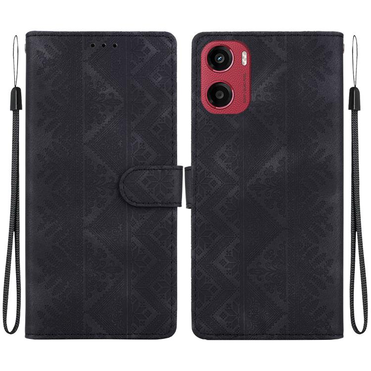 Ethnic Pattern Embossed Vegan Leather Phone Case