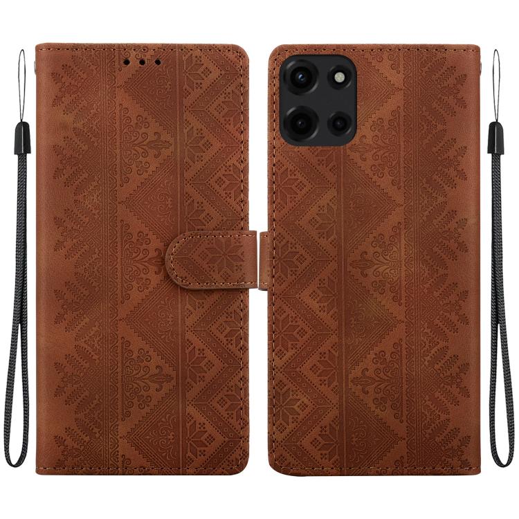 Ethnic Pattern Embossed Vegan Leather Phone Case