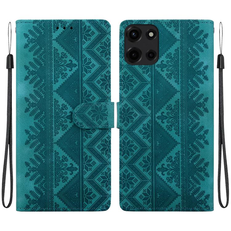 Ethnic Pattern Embossed Vegan Leather Phone Case