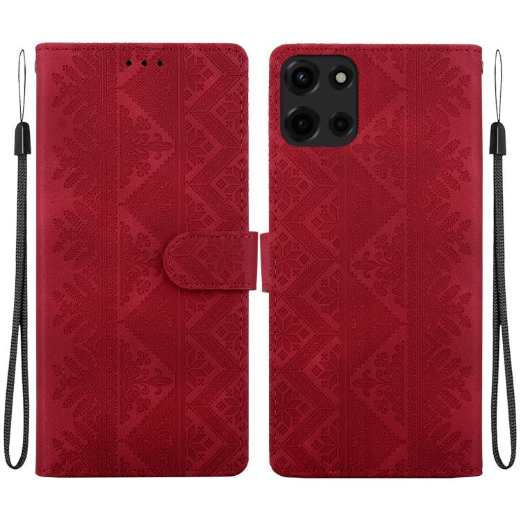Ethnic Pattern Embossed Vegan Leather Phone Case