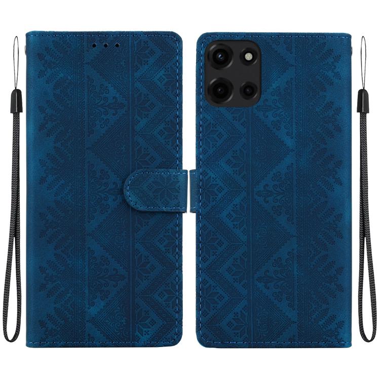 Ethnic Pattern Embossed Vegan Leather Phone Case