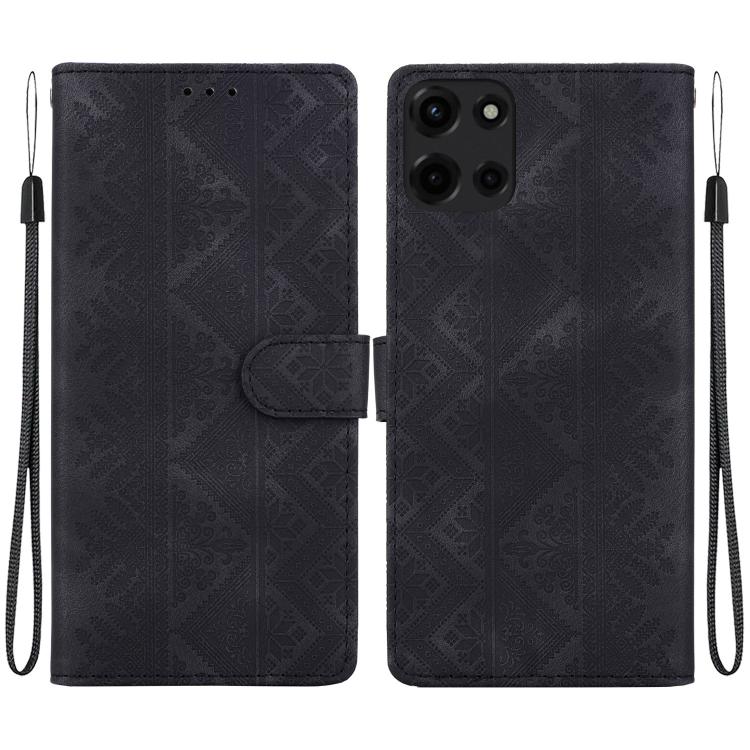 Ethnic Pattern Embossed Vegan Leather Phone Case