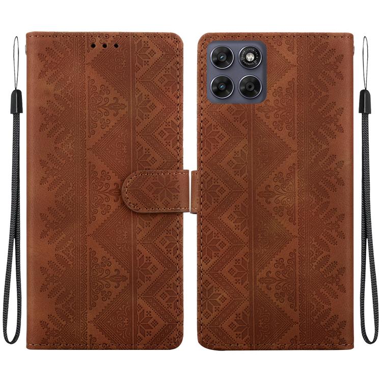 Ethnic Pattern Embossed Vegan Leather Phone Case