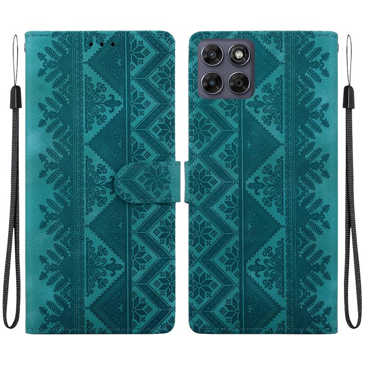 Ethnic Pattern Embossed Vegan Leather Phone Case