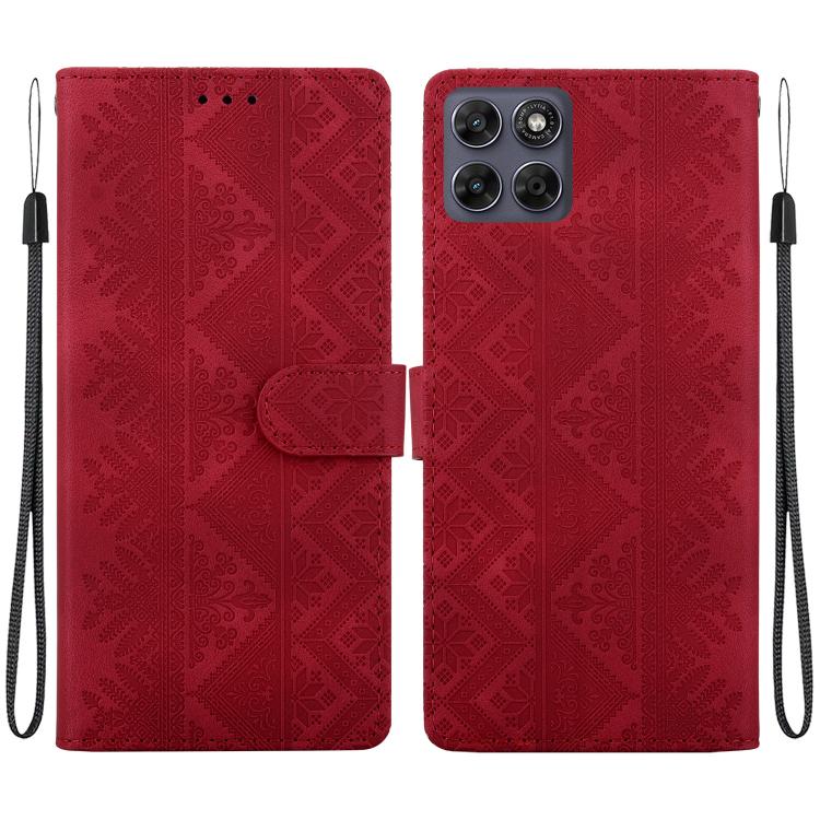 Ethnic Pattern Embossed Vegan Leather Phone Case