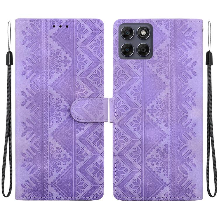 Ethnic Pattern Embossed Vegan Leather Phone Case