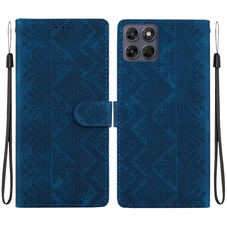 Ethnic Pattern Embossed Vegan Leather Phone Case