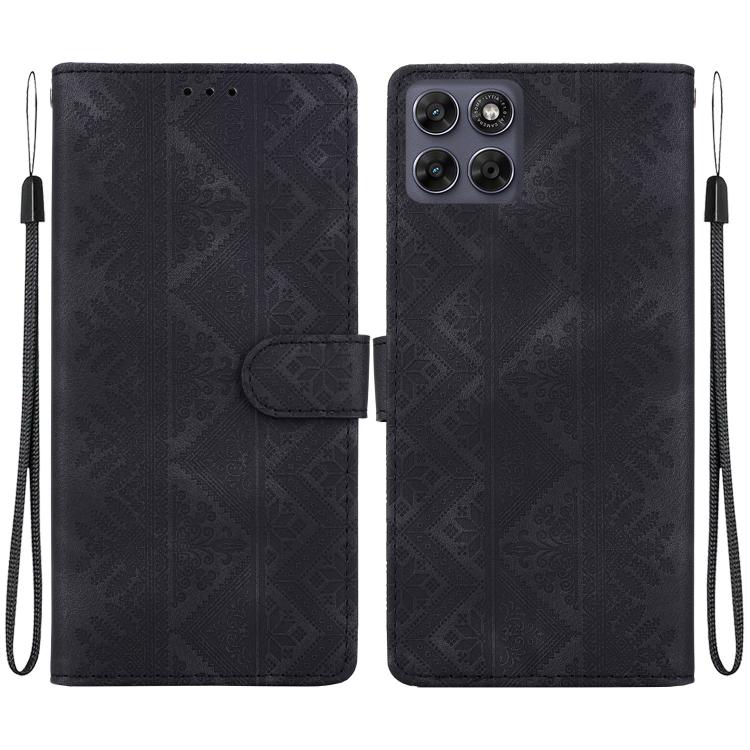 Ethnic Pattern Embossed Vegan Leather Phone Case