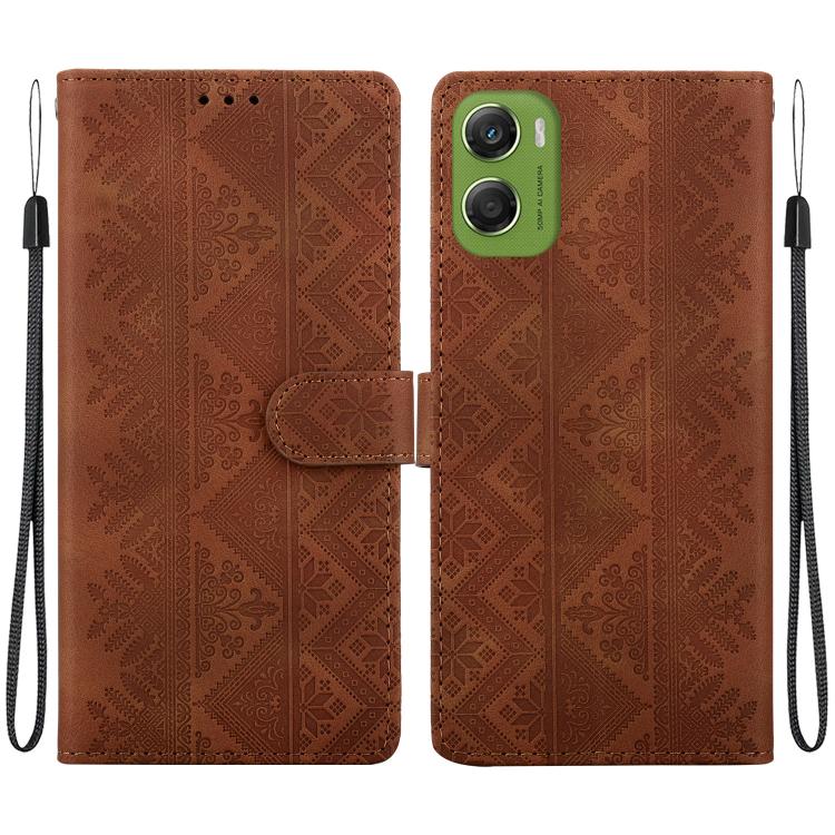 Ethnic Pattern Embossed Vegan Leather Phone Case