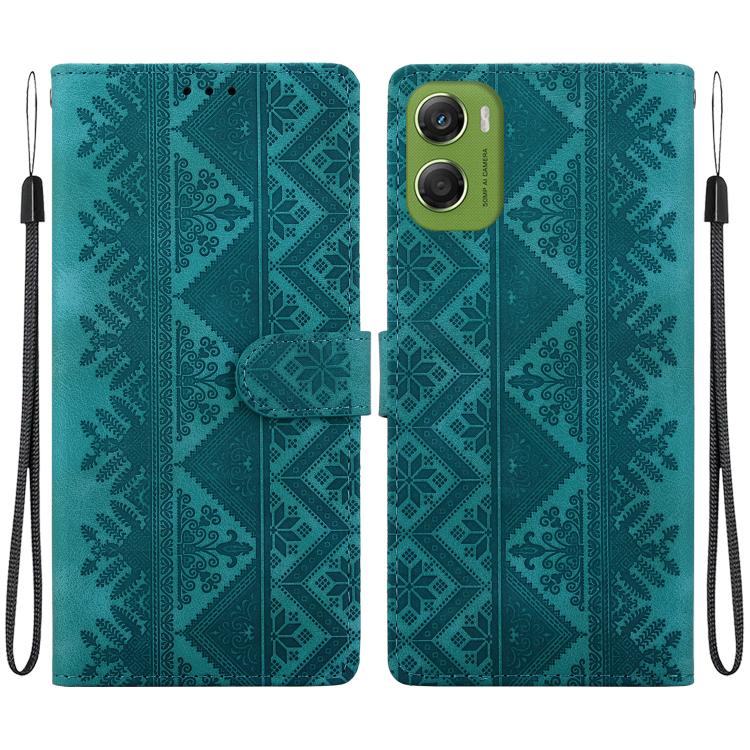 Ethnic Pattern Embossed Vegan Leather Phone Case