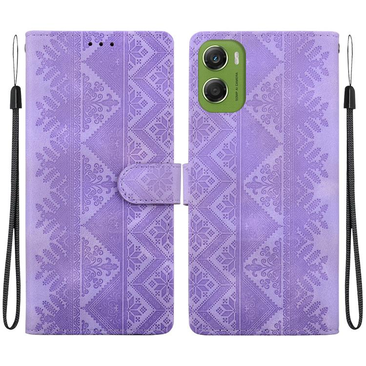 Ethnic Pattern Embossed Vegan Leather Phone Case