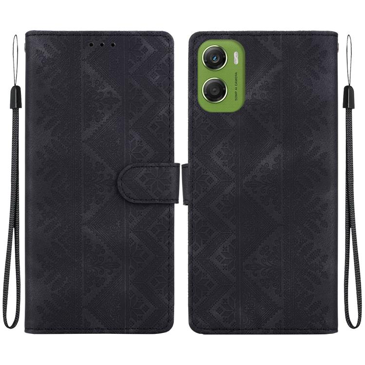 Ethnic Pattern Embossed Vegan Leather Phone Case