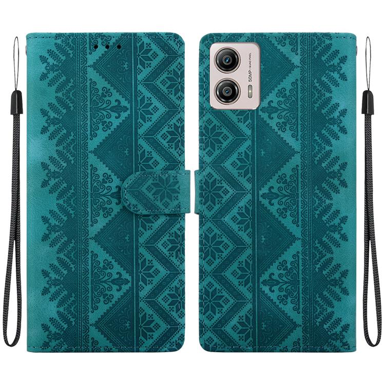 Ethnic Pattern Embossed Vegan Leather Phone Case