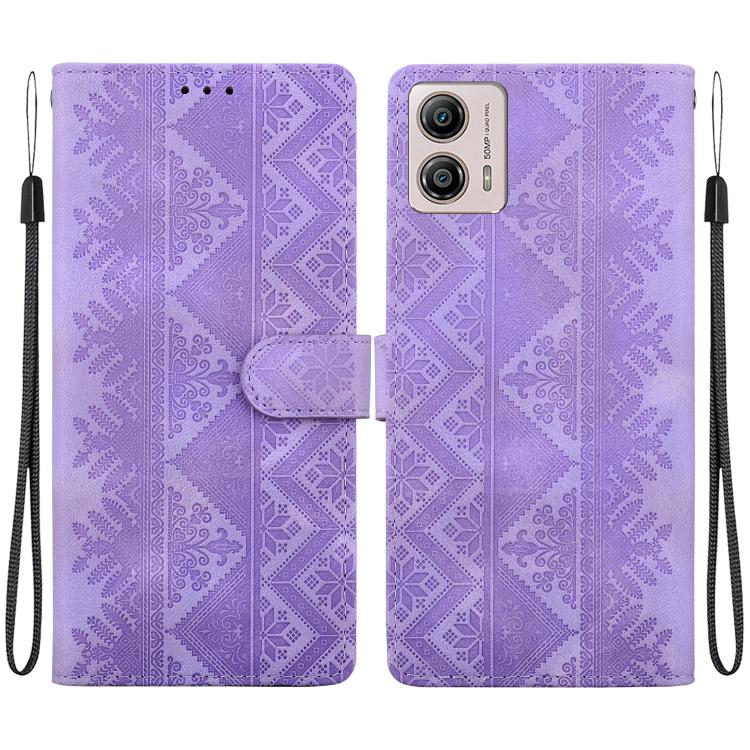 Ethnic Pattern Embossed Vegan Leather Phone Case
