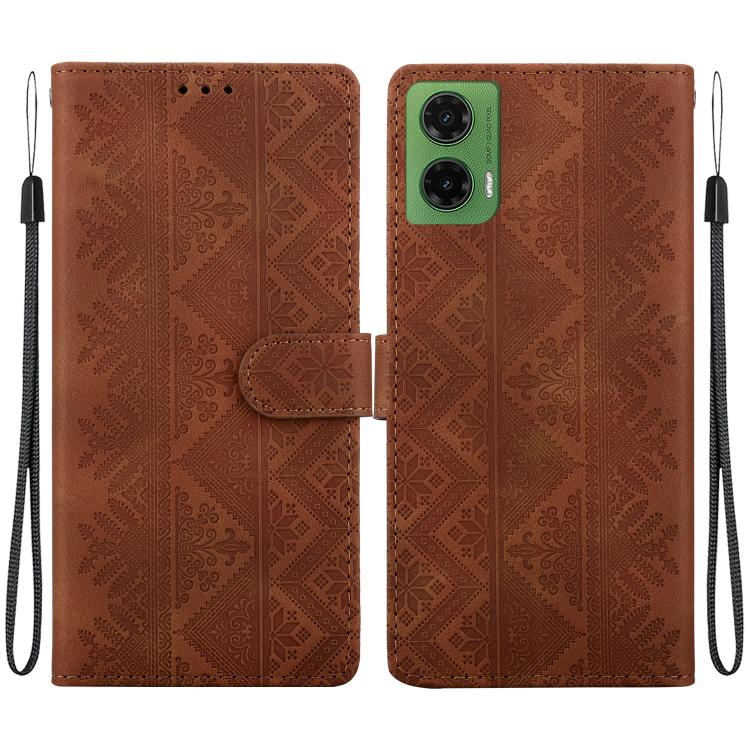 Ethnic Pattern Embossed Vegan Leather Phone Case