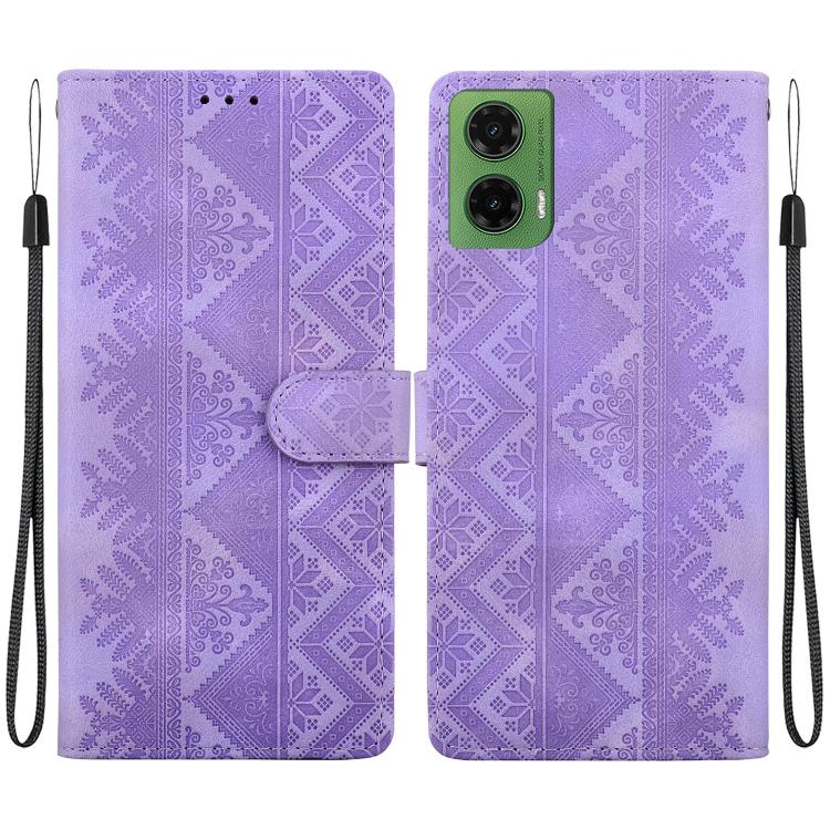 Ethnic Pattern Embossed Vegan Leather Phone Case