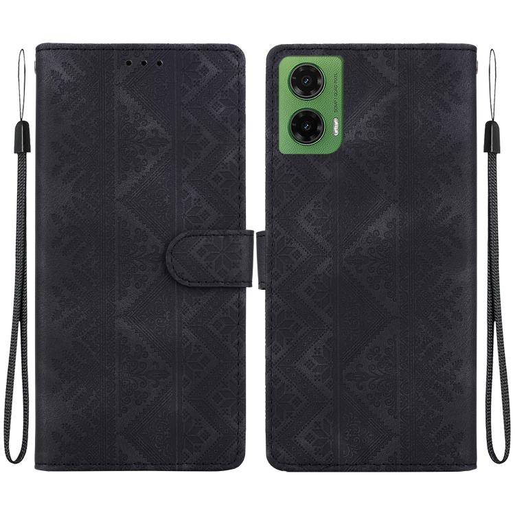 Ethnic Pattern Embossed Vegan Leather Phone Case