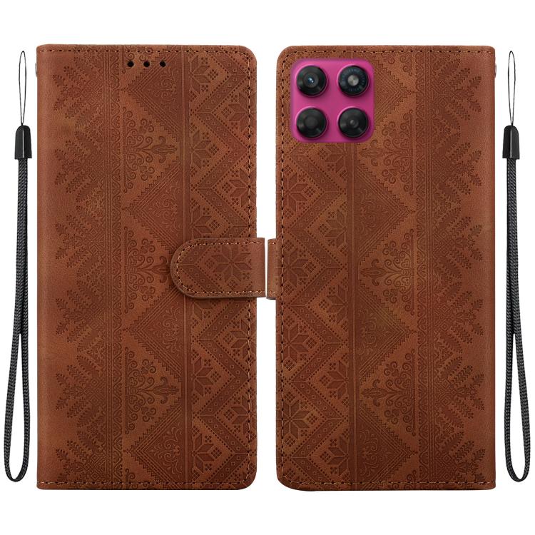 Ethnic Pattern Embossed Vegan Leather Phone Case