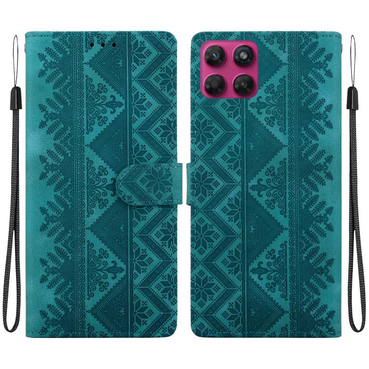 Ethnic Pattern Embossed Vegan Leather Phone Case