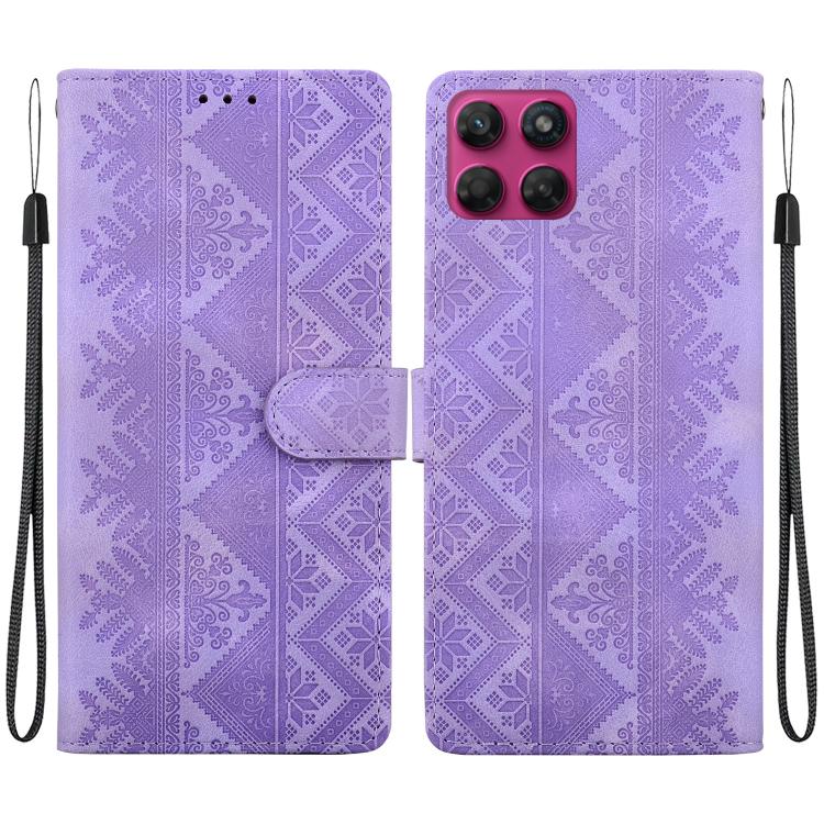Ethnic Pattern Embossed Vegan Leather Phone Case