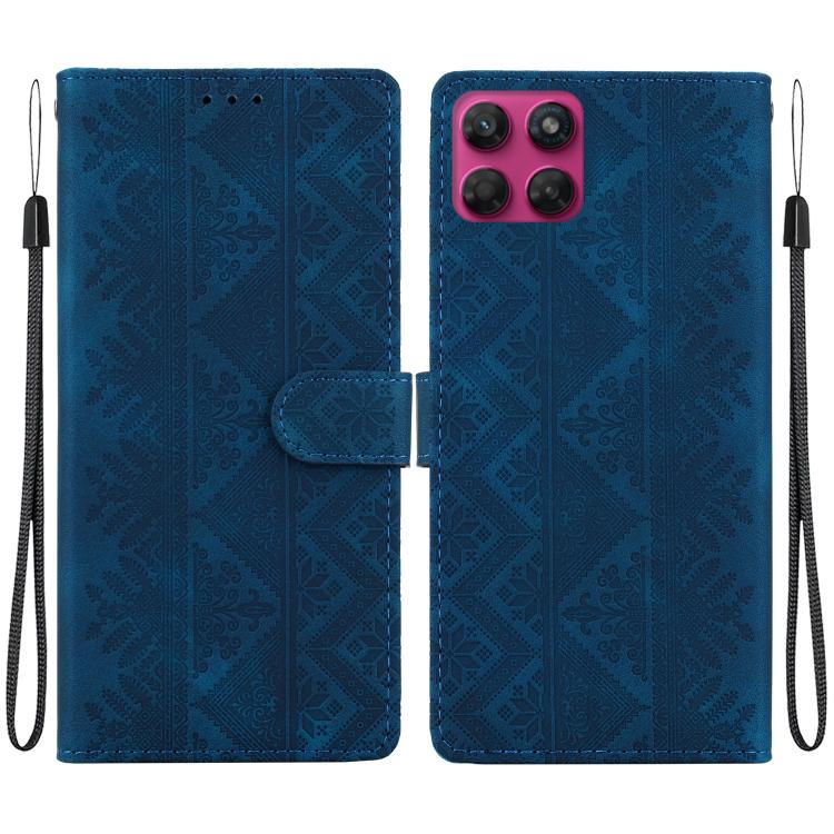 Ethnic Pattern Embossed Vegan Leather Phone Case
