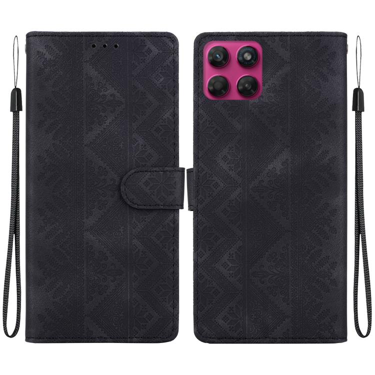 Ethnic Pattern Embossed Vegan Leather Phone Case