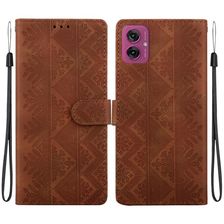 Ethnic Pattern Embossed Vegan Leather Phone Case