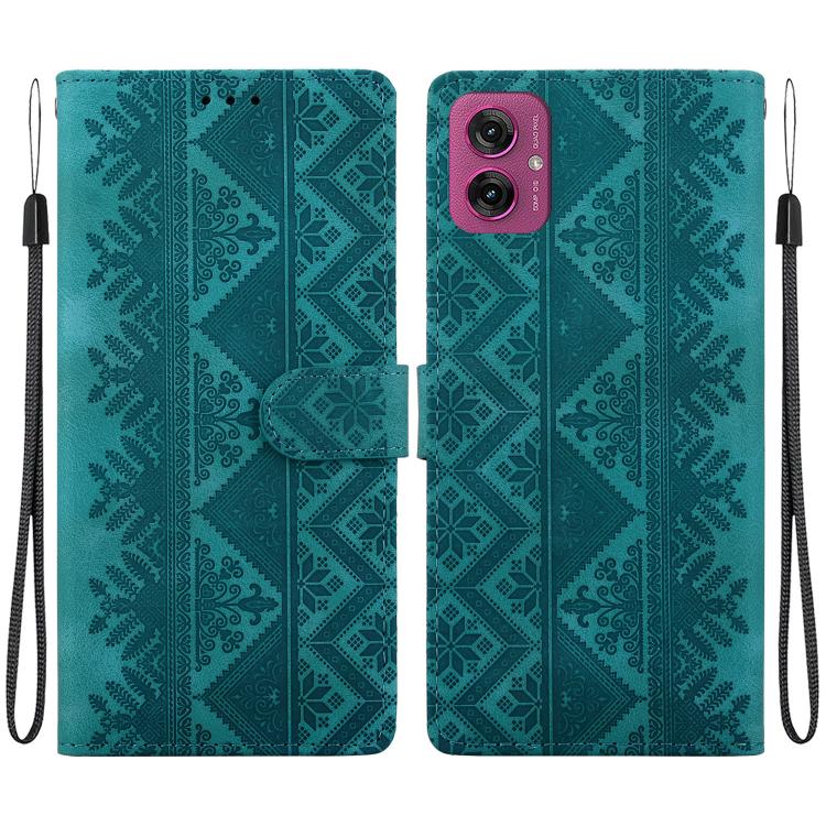 Ethnic Pattern Embossed Vegan Leather Phone Case