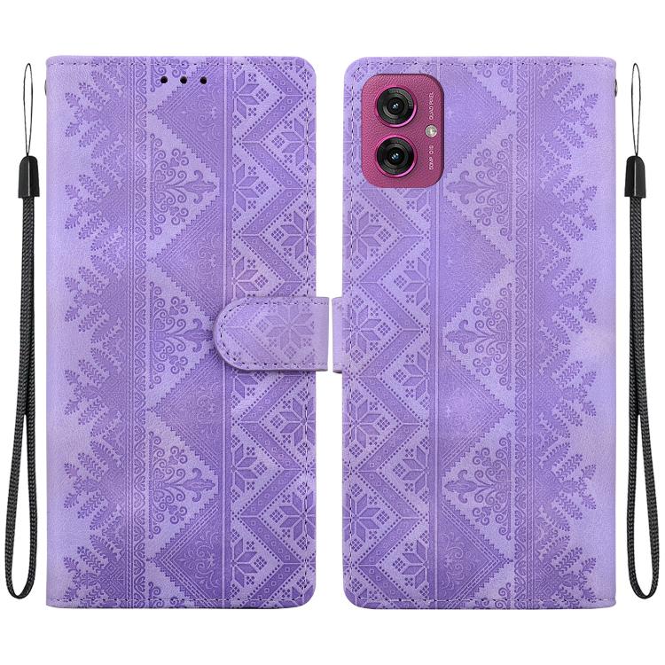 Ethnic Pattern Embossed Vegan Leather Phone Case