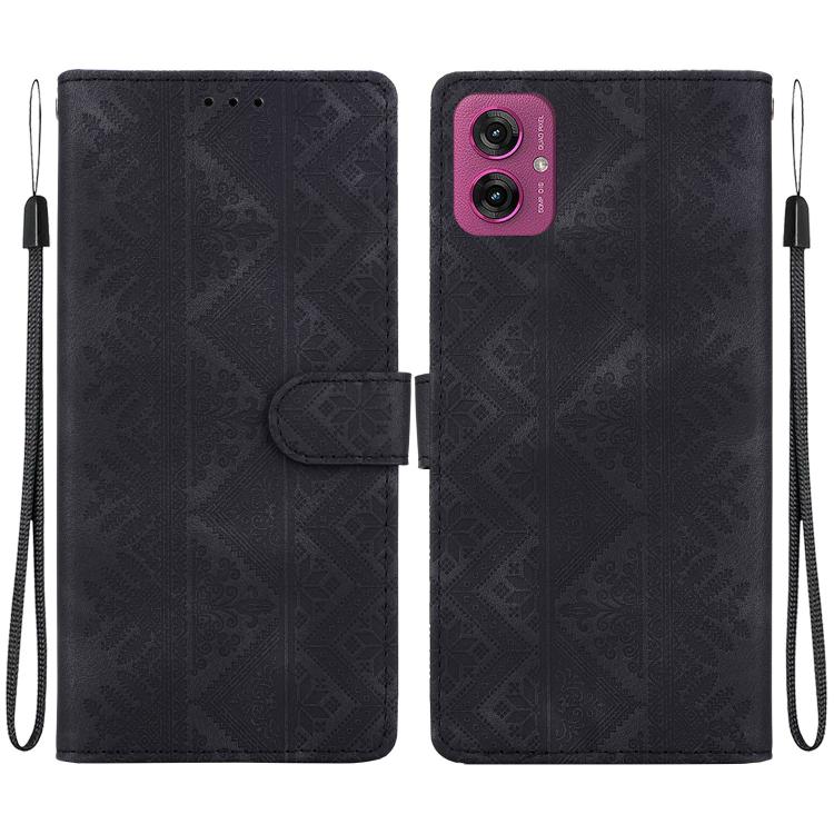 Ethnic Pattern Embossed Vegan Leather Phone Case