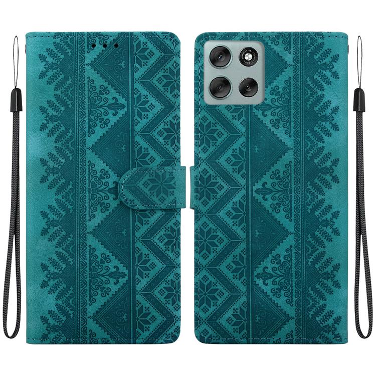 Ethnic Pattern Embossed Vegan Leather Phone Case