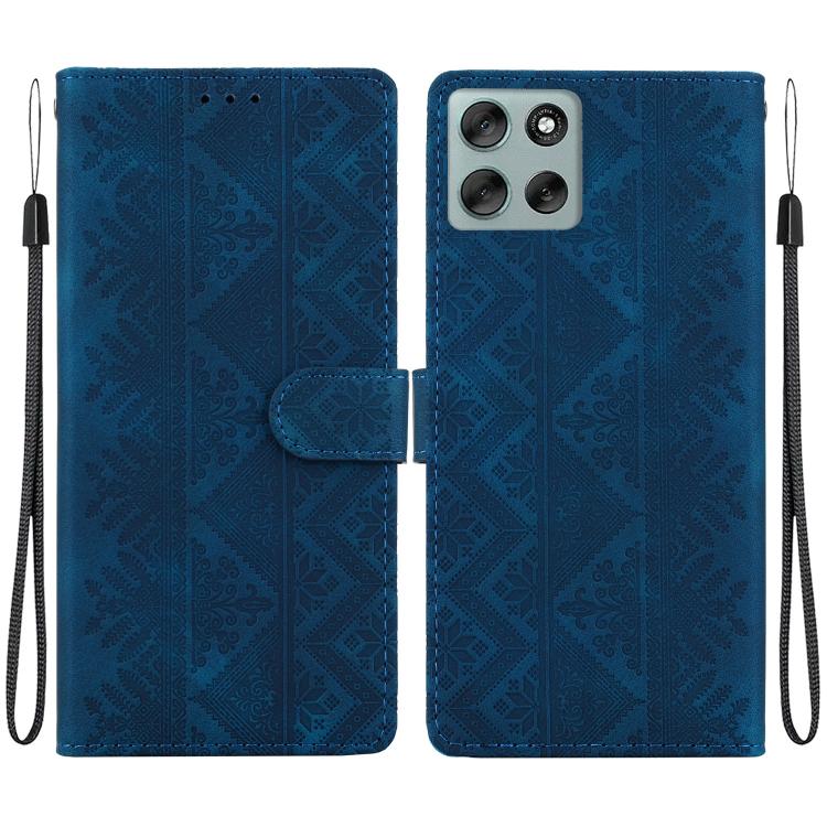 Ethnic Pattern Embossed Vegan Leather Phone Case