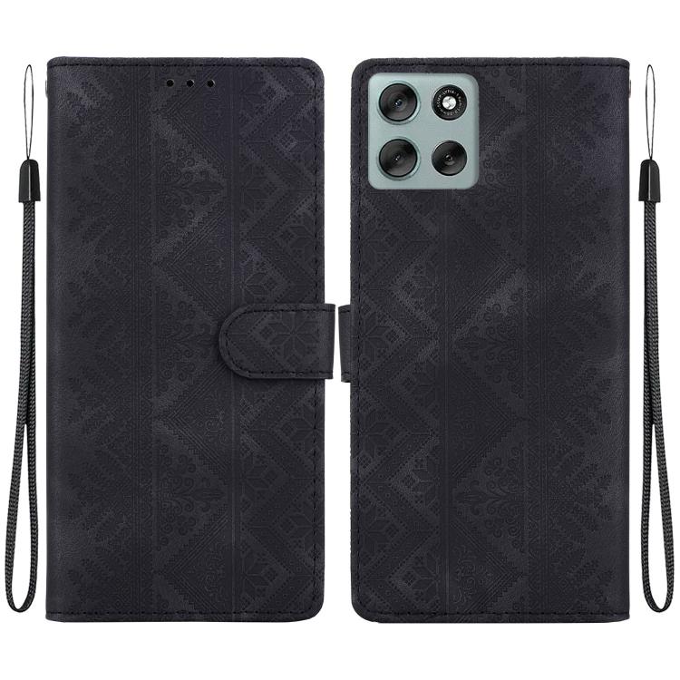 Ethnic Pattern Embossed Vegan Leather Phone Case