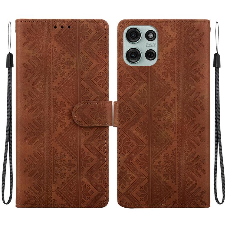 Ethnic Pattern Embossed Vegan Leather Phone Case